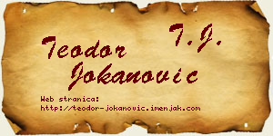 Teodor Jokanović vizit kartica